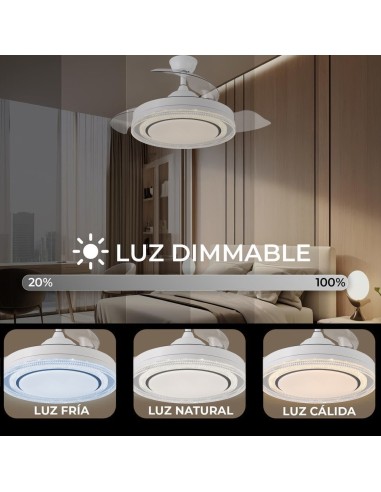 Ventilador de techo Whisper blanco aspas...