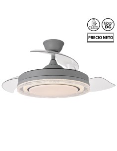 Ventilador de techo Whisper gris aspas retráctiles
