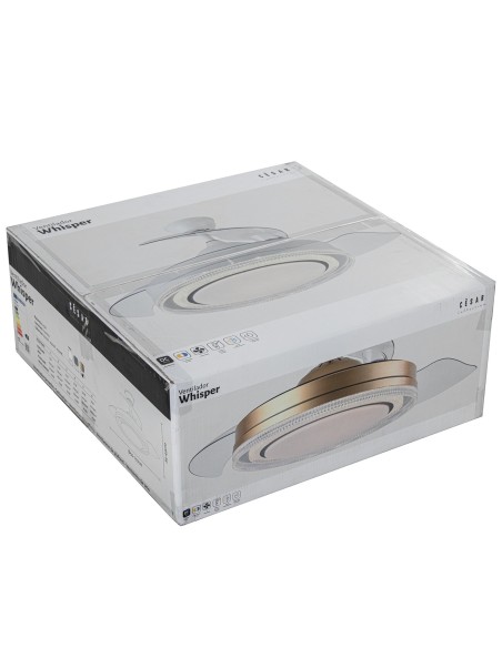 Ventilador de techo Whisper gris aspas retráctiles