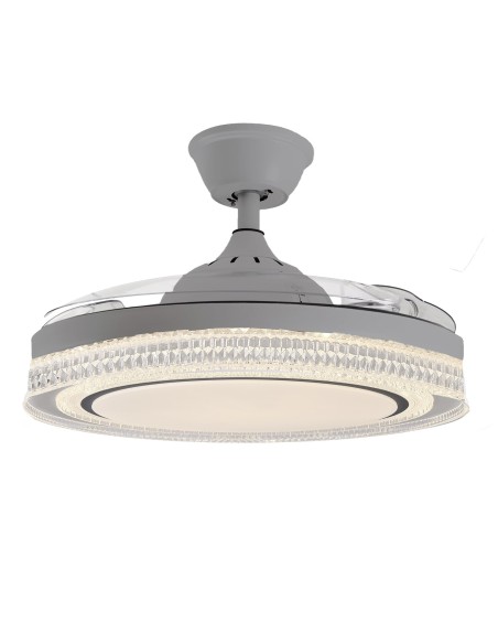 Ventilador de techo Whisper gris aspas retráctiles