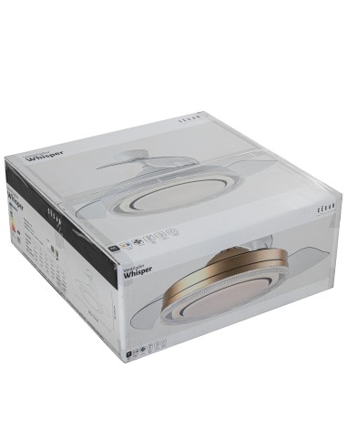Ventilador de techo Whisper dorado aspas...