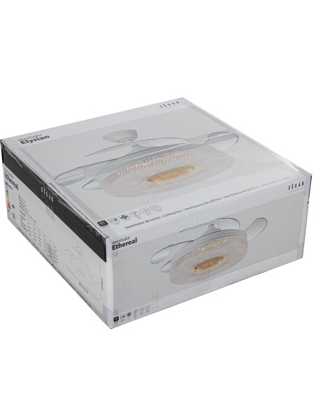 Ventilador de techo Ethereal blanco aspas retráctiles