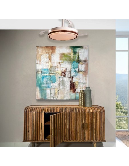 Ventilador de techo Quaint blanco aspas retráctiles