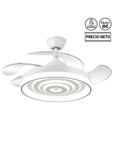 Ventilador de techo Cascade blanco aspas retráctiles