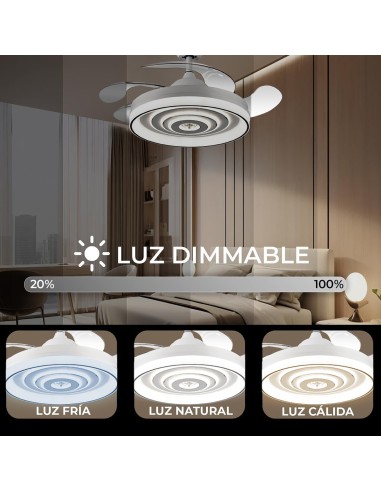 Ventilador de techo Cascade blanco aspas...