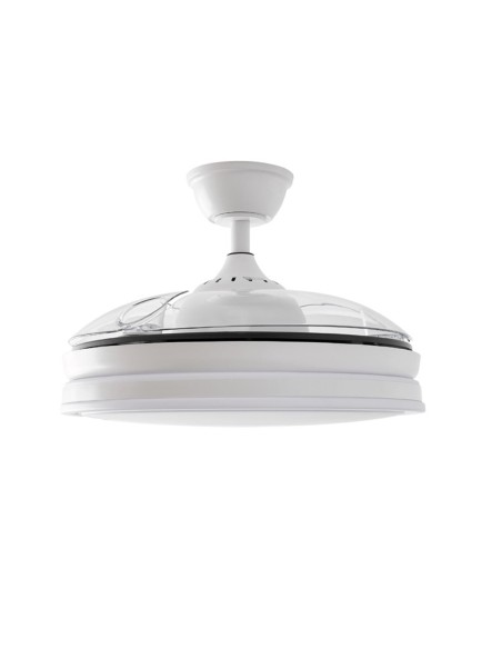 Ventilador de techo Cascade blanco aspas retráctiles
