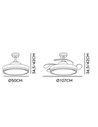 Ventilador de techo bayomo cuero