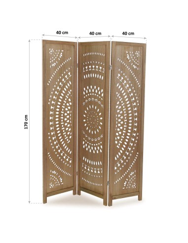 Biombo bohemio marrón de circulos