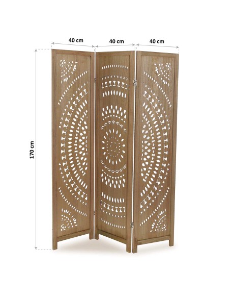 Biombo bohemio marrón de circulos