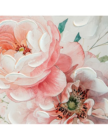 Cuadro flores pintado a mano en lienzo