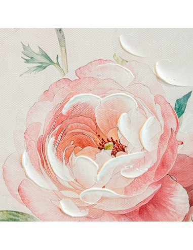 Cuadro flores pintado a mano en lienzo