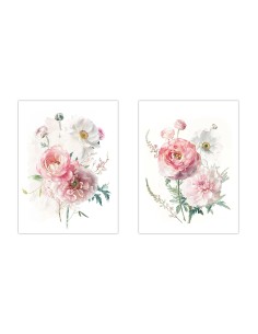 Cuadro con diseño de flores sobre lienzo