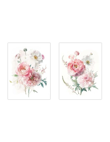 Cuadro con diseño de flores sobre lienzo