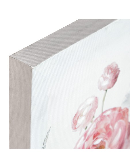 Cuadro con diseño de flores sobre lienzo