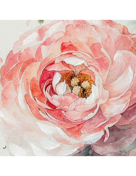 Cuadro con diseño de flores sobre lienzo