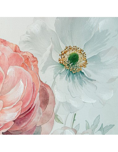 Cuadro con diseño de flores sobre lienzo