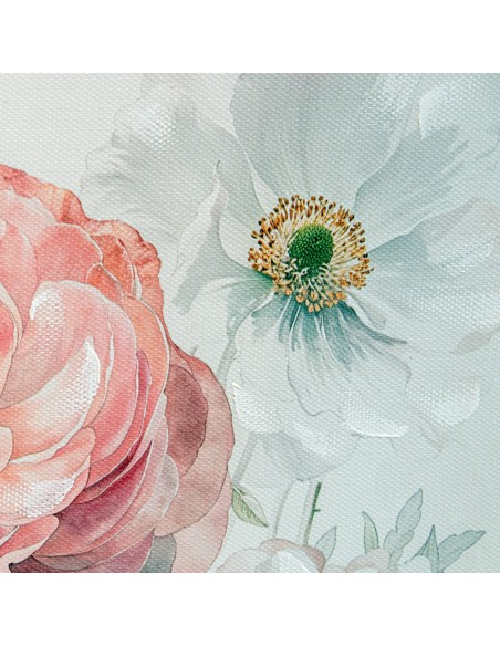 Cuadro con diseño de flores sobre lienzo