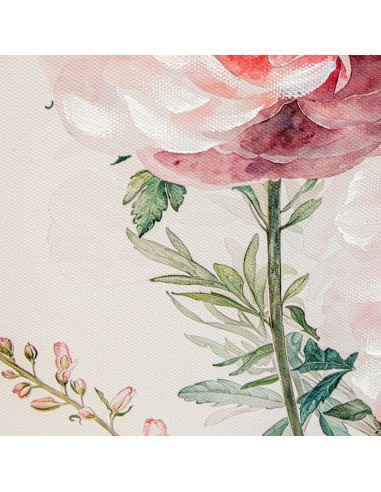 Cuadro con diseño de flores sobre lienzo