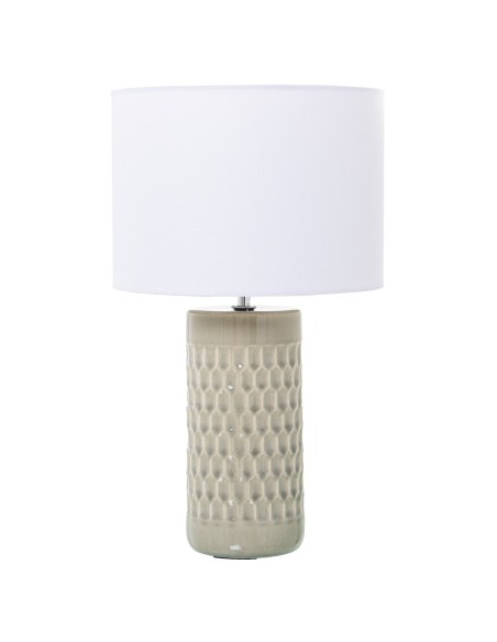 Lampara sobremesa crema con pantalla