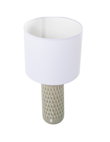 Lampara sobremesa crema con pantalla