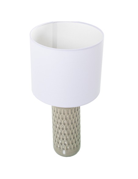 Lampara sobremesa crema con pantalla