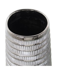 Jarrón cerámica plata y blanca pequeño 2
