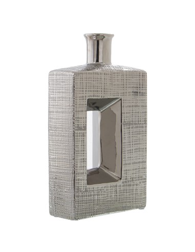 Jarrón cerámica plata agujero