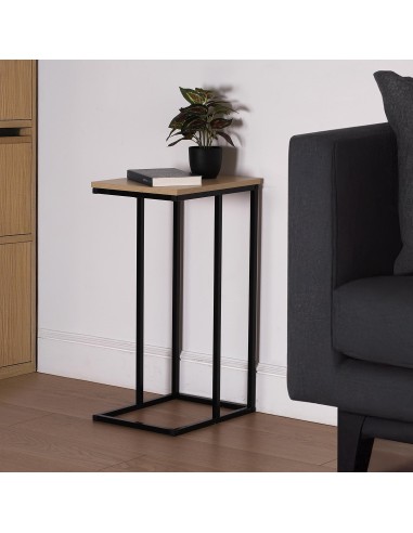 Mesa auxiliar metal y madera