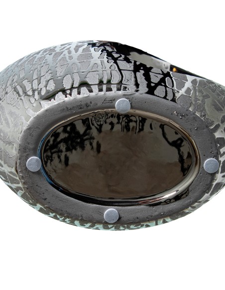 Jarrón plata grande con agujero