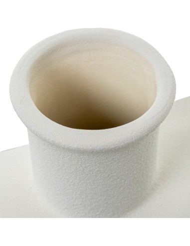 Jarrón rectángulo con agujero cerámica crema