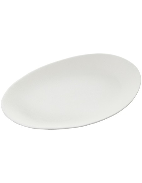 Centro ovalado de cerámica color crema