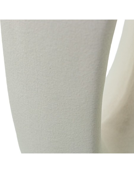 Jarrón grande asimétrico con agujero de cerámica color crema