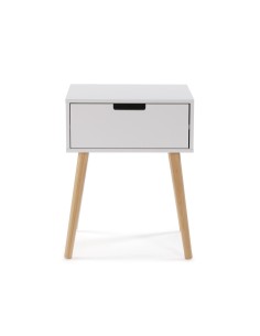 Mesa auxiliar cuadrada blanca