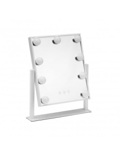 Espejo rectangular con 9 luces led blanco