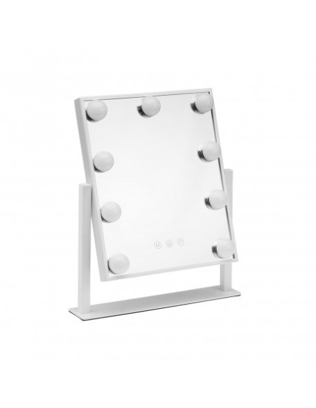 Espejo rectangular con 9 luces led blanco