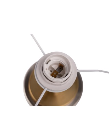 Lámpara de sobremesa clara cobre/tela