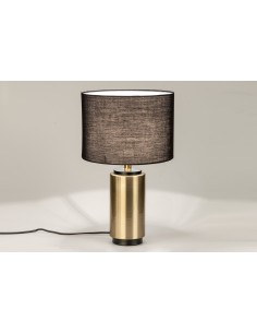Lámpara sobremesa moderna oscura tela/metal 2