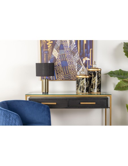 Lámpara sobremesa moderna oscura tela/metal