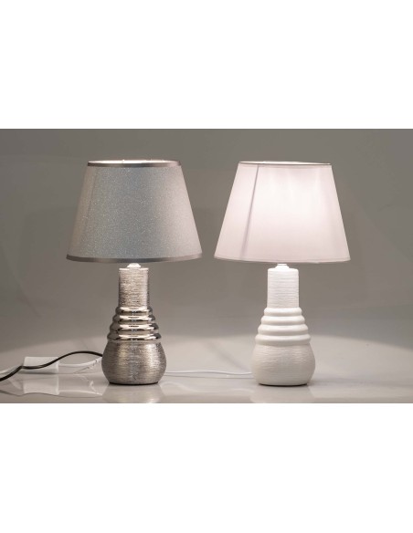 Lámpara sobremesa blanco o plata
