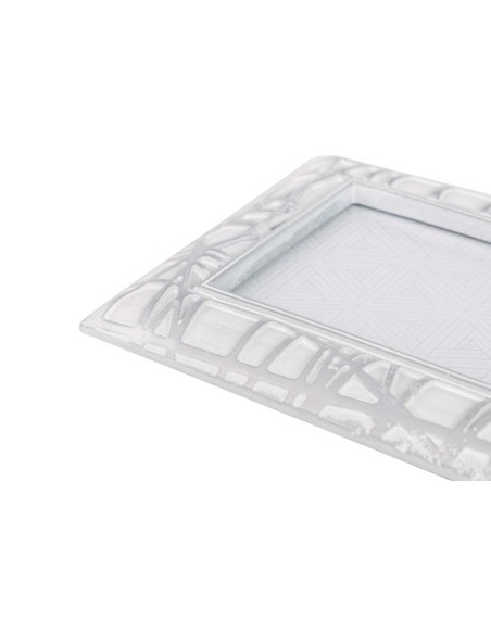 Portafotos resina plateado/blanco 10x15cm