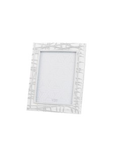 Portafotos de resina plata/blanco 15x20