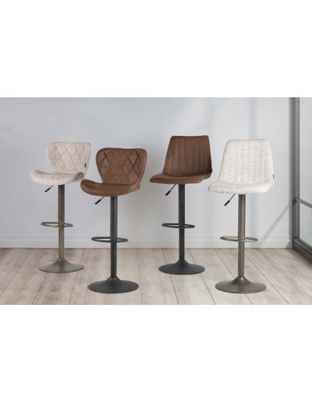 Taburete regulable de metal chenilla