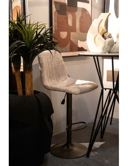 Taburete regulable de metal chenilla