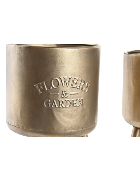 Macetero Dorado set de 2 con pie