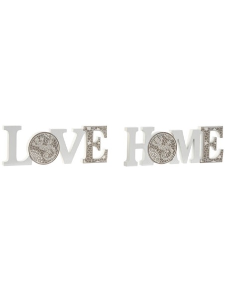 Decoración Home Love blanco MDF Decoración Home Love blanco MDF