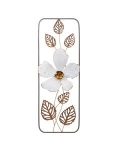 Mural decorativo flor blanca metal