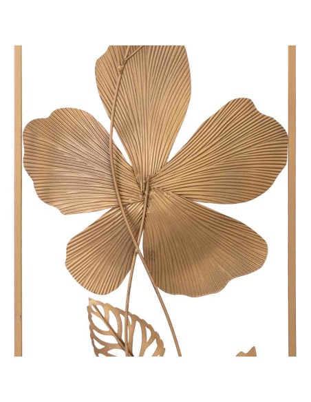Mural decorativo flor blanca metal