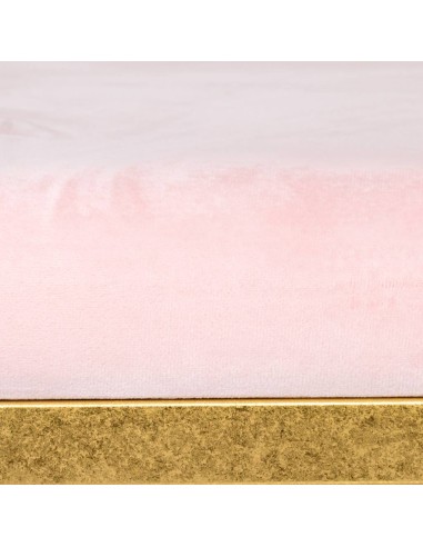 Kit Banqueta de terciopelo rosa dorado