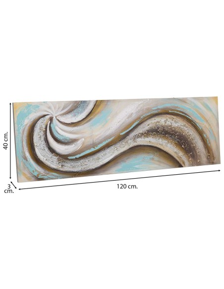 Cuadro pintado a mano relieve de ondas