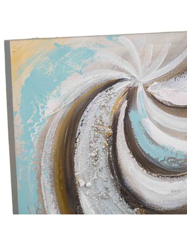 Cuadro pintado a mano relieve de ondas